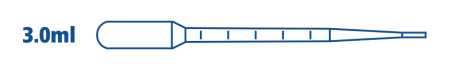 3,0 ml Pasteurovy pipety Micro Fine Tip